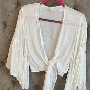 White from tie blouse